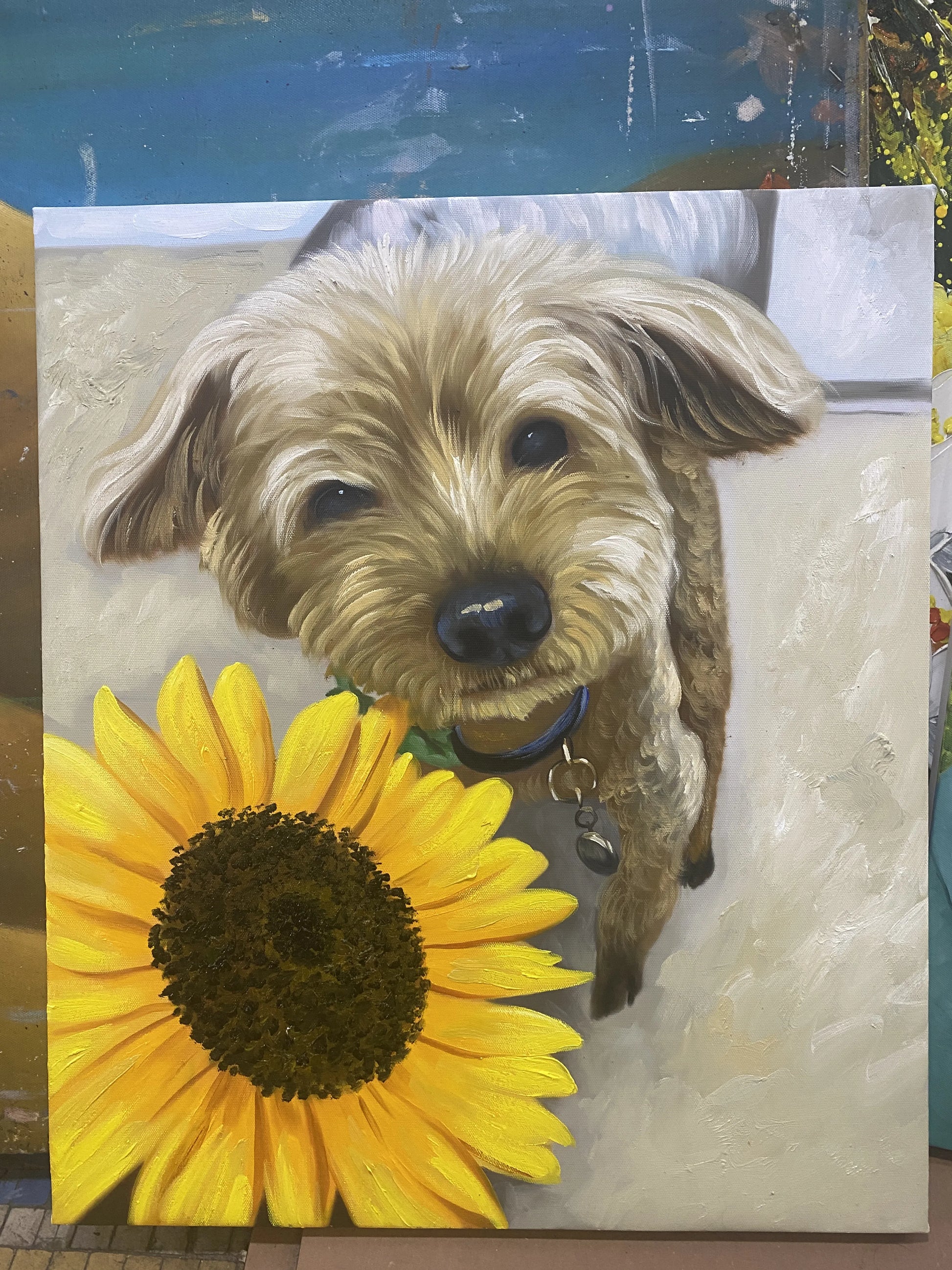 Pet Portrait Oil Painting on Canvas
