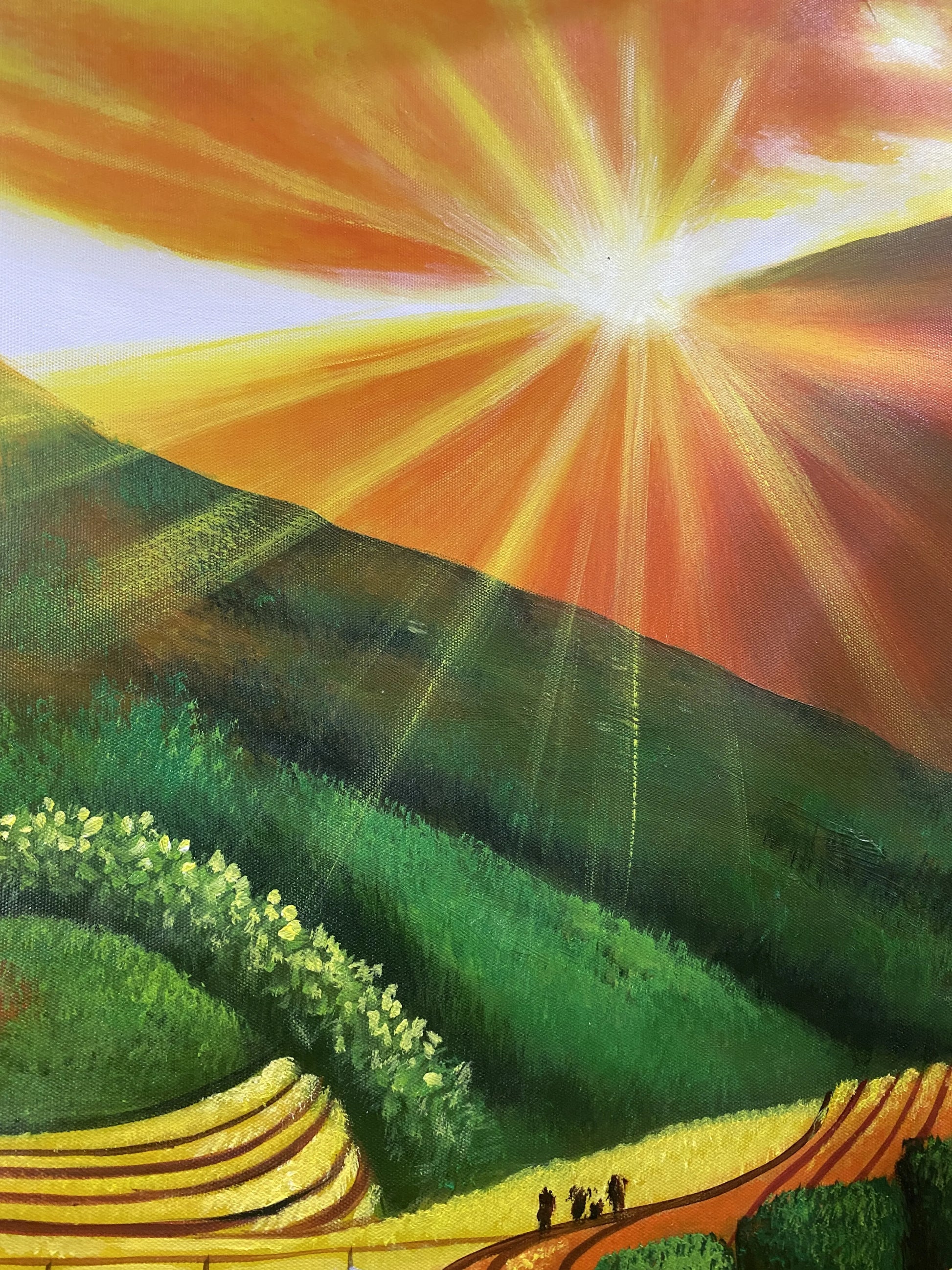 Large Terraces Oil Painting on Canvas