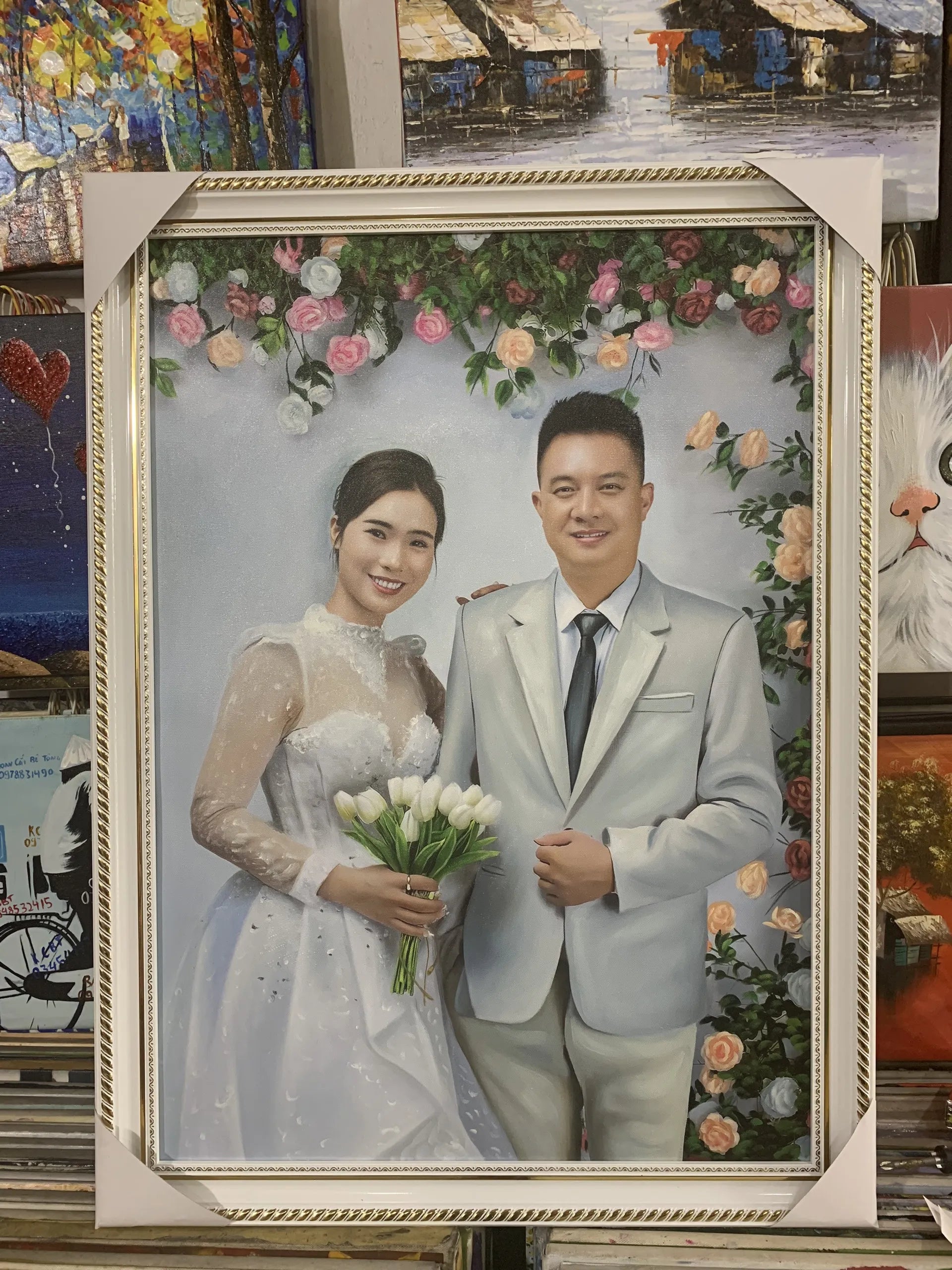 Custom Wedding Day Portrait Commission Gift