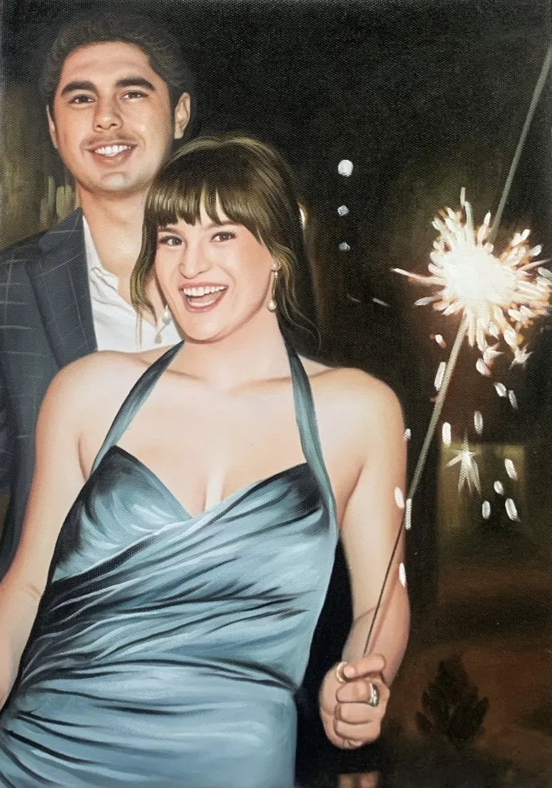Custom Couple Portrait from Photo on Canvas