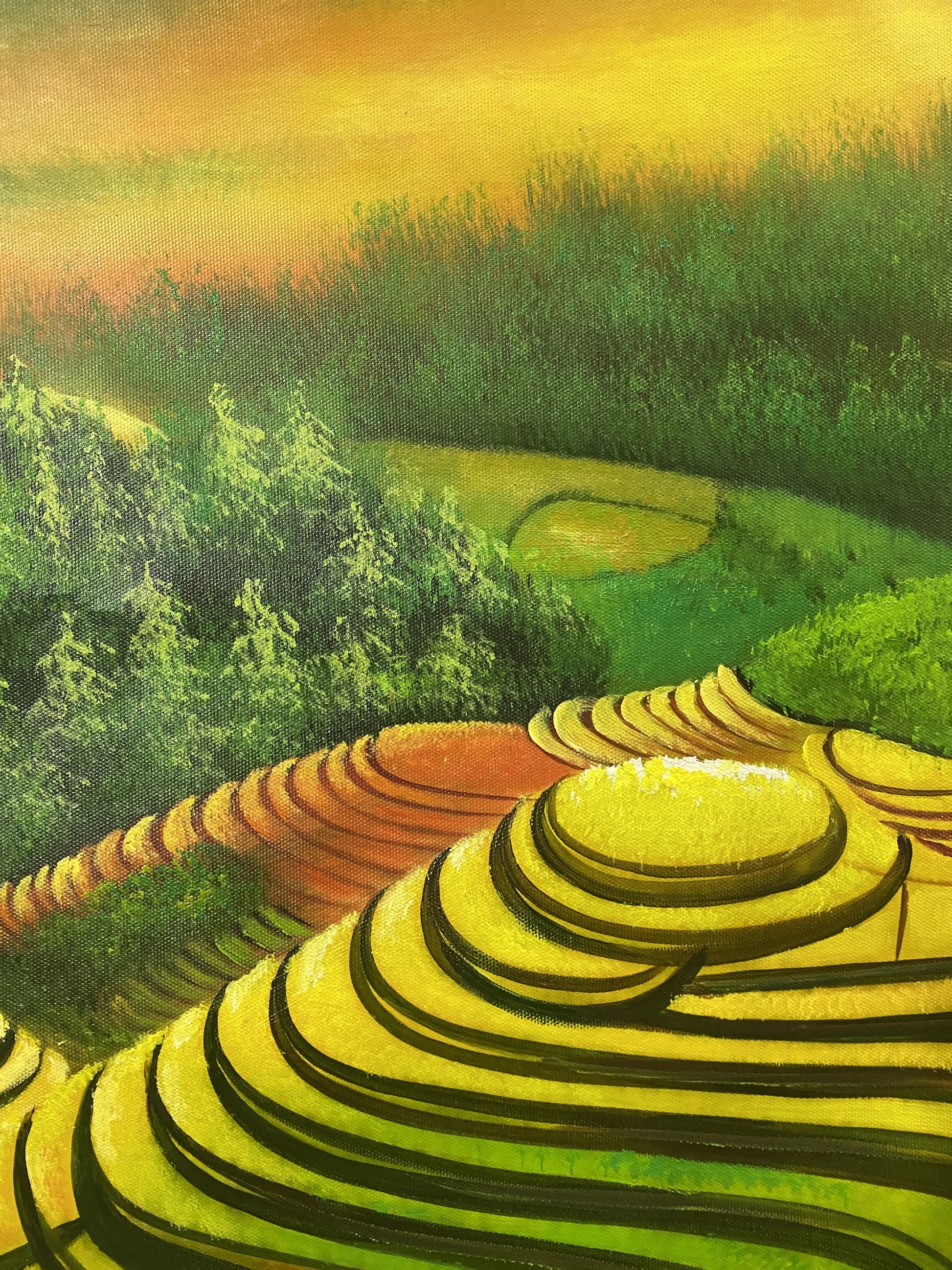 Large Terraces Oil Painting on Canvas