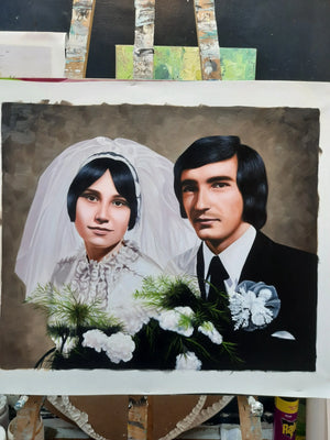 Wedding Oil Painting from Photo