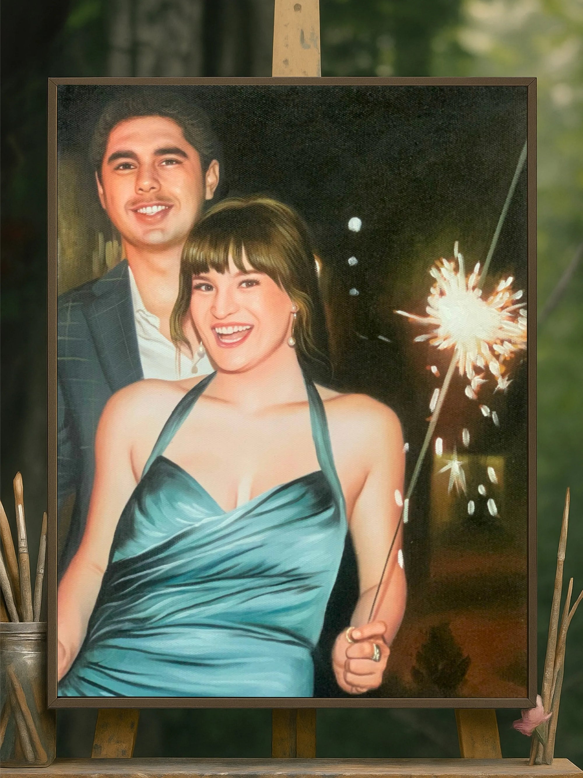 Custom Couple Portrait from Photo on Canvas
