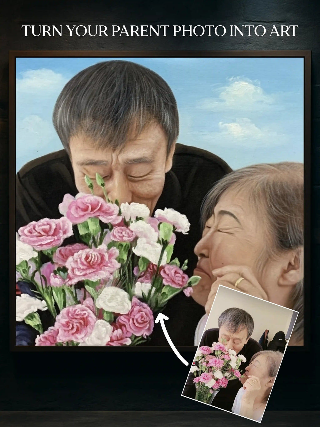 Custom Parent Portrait from Photo on Canvas