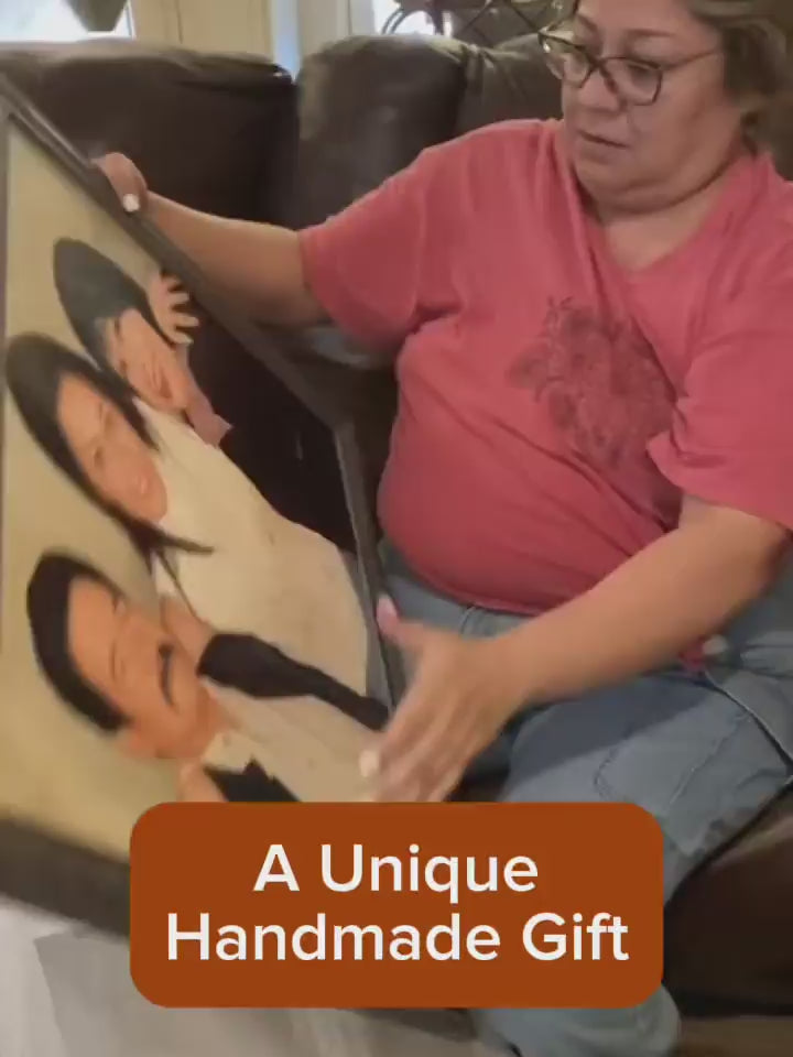 Custom Parent Portrait from Photo on Canvas