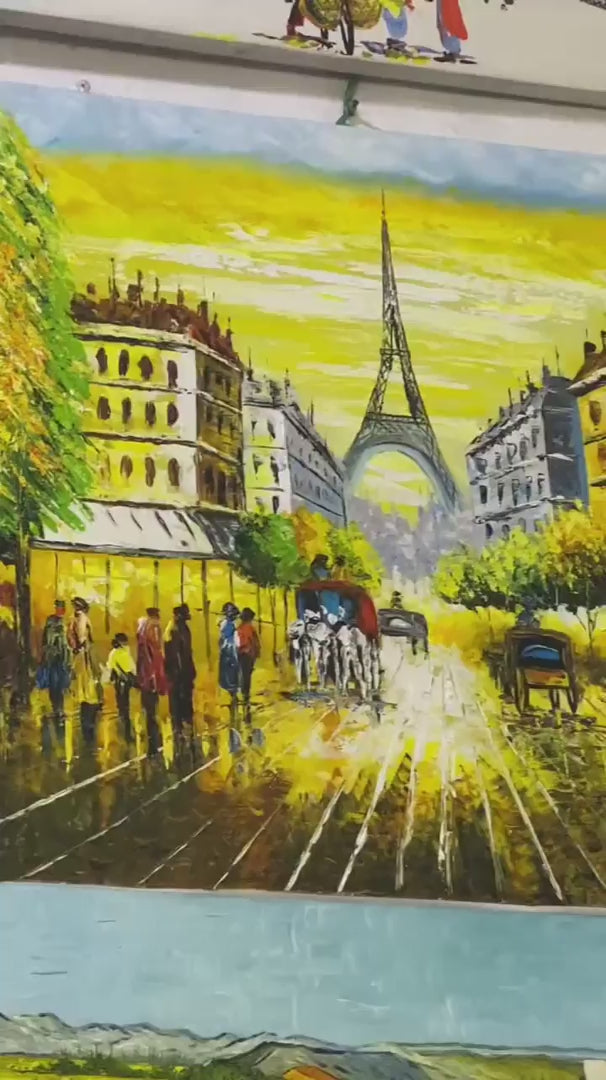 Paris Street Abstract Wall Art on Canvas